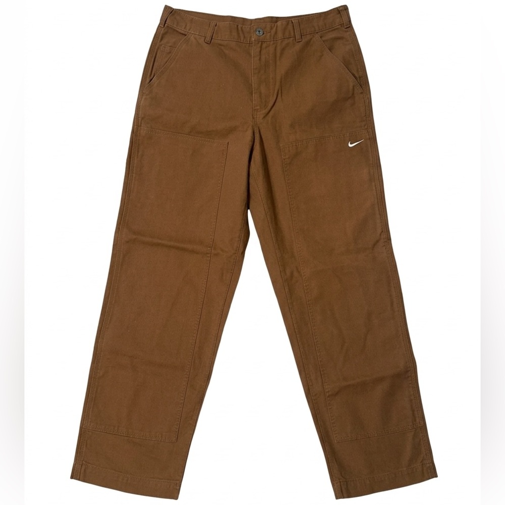 Nike Brown Cargo Work Pants with Swoosh